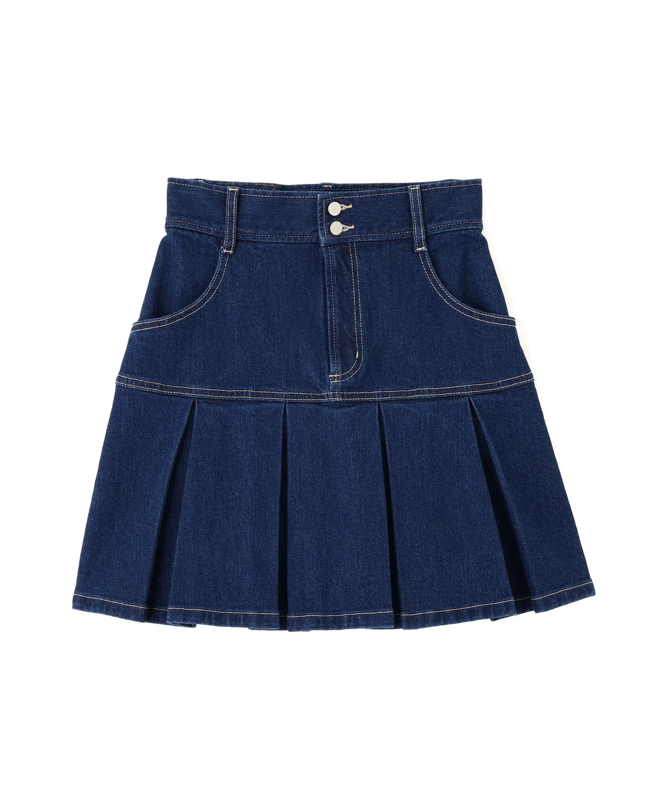  「ボックスプリーツデニムミニスカート」|スカート|