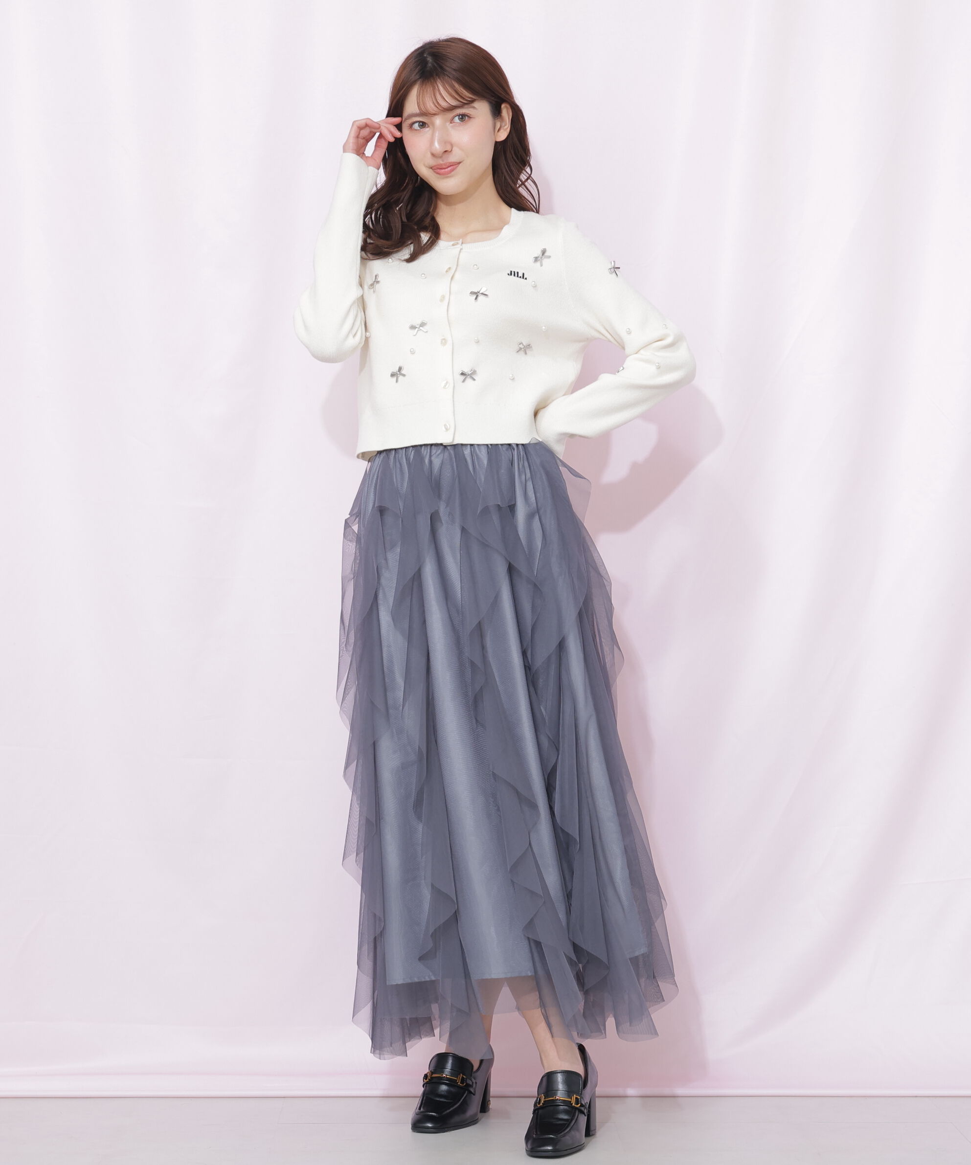  「縦ラッフルチュールスカート」|スカート|