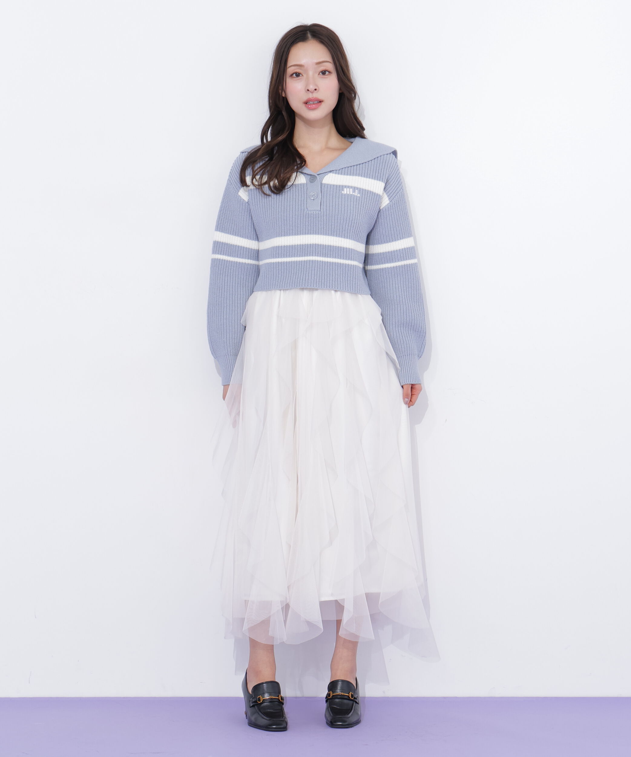  「縦ラッフルチュールスカート」|スカート|