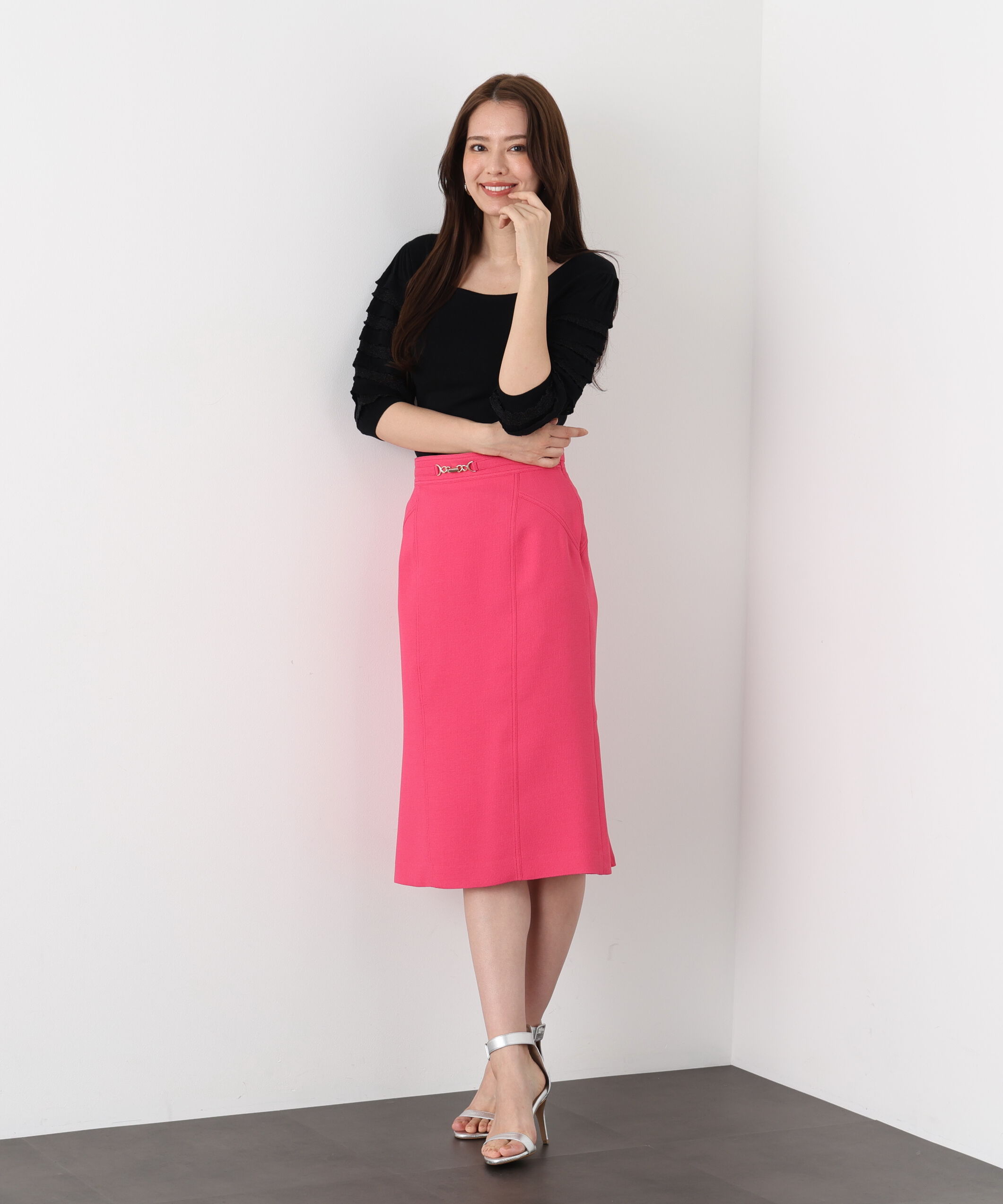  「メタルパーツバックマーメイドスカート」|スカート|