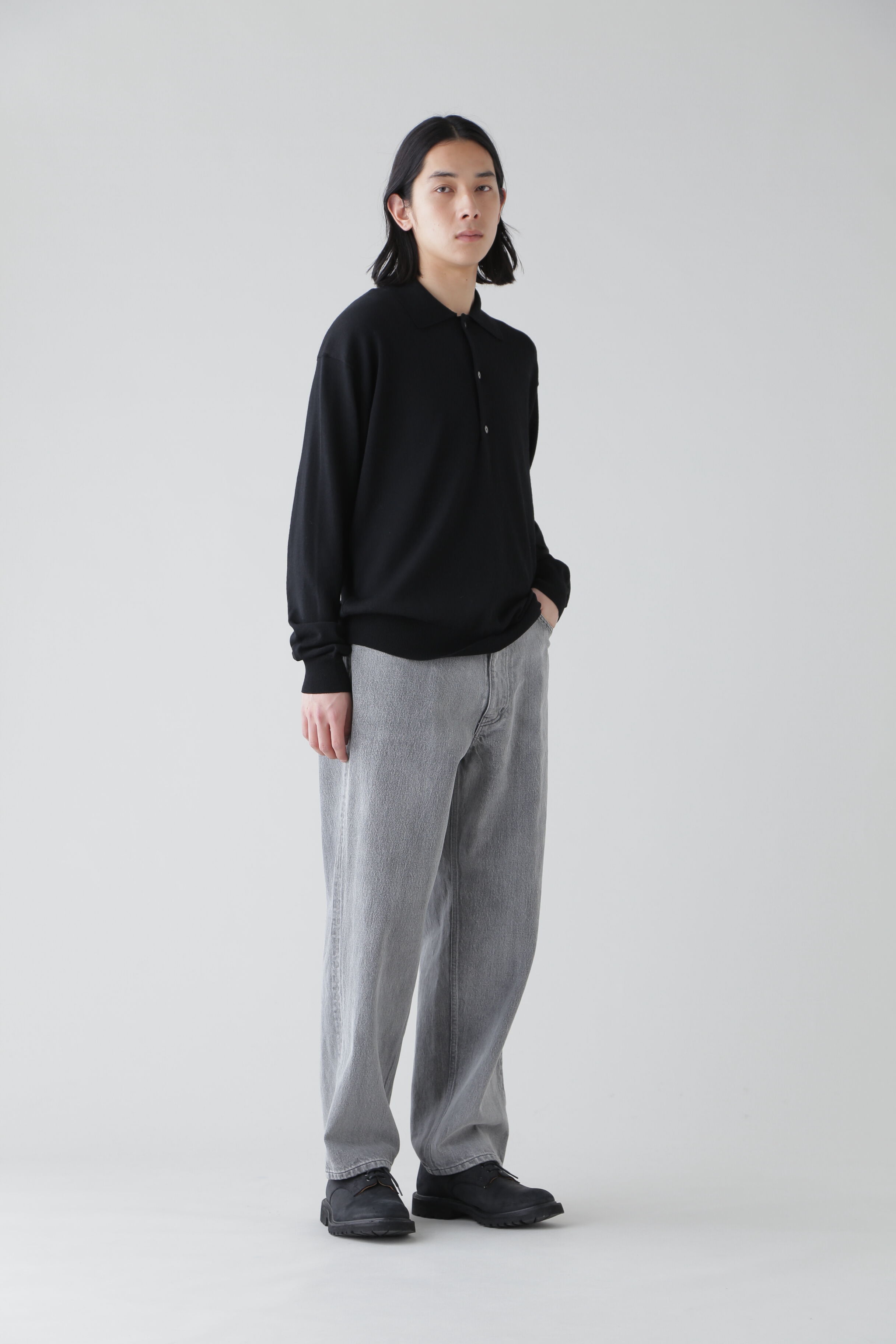 YLEVE 「YLEVE / HIGH TWIST FINE WOOL KN POLO」|ニット・セーター|