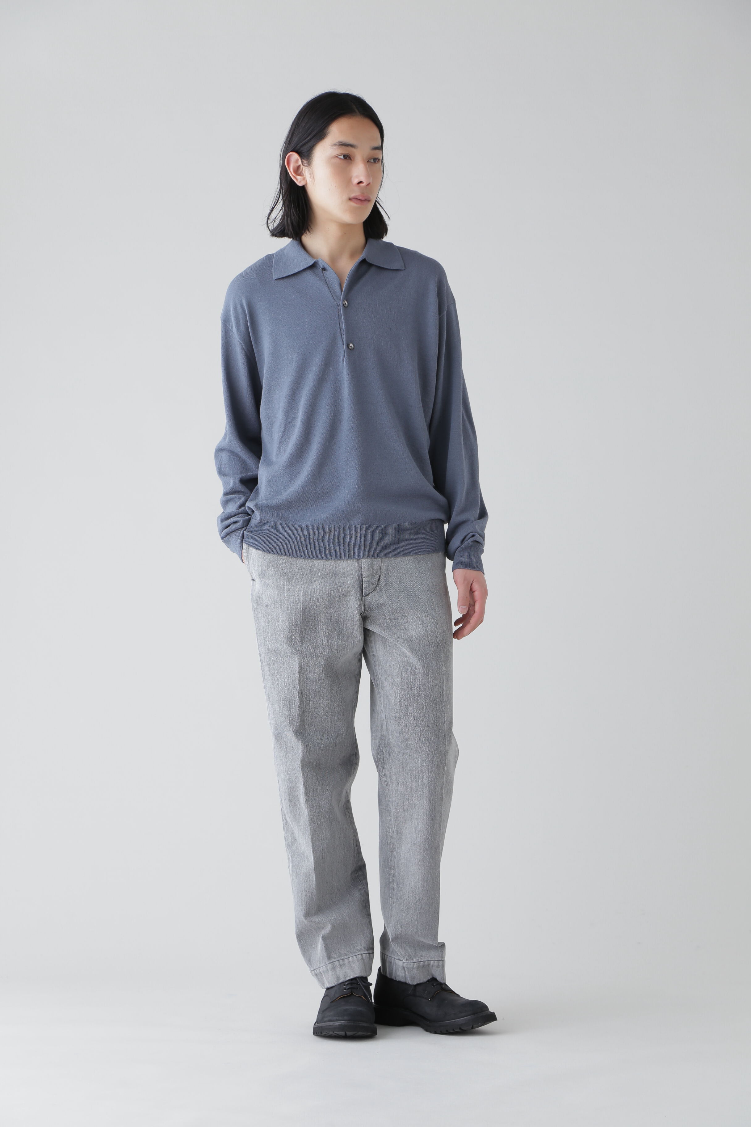 YLEVE 「YLEVE / HIGH TWIST FINE WOOL KN POLO」|ニット・セーター|