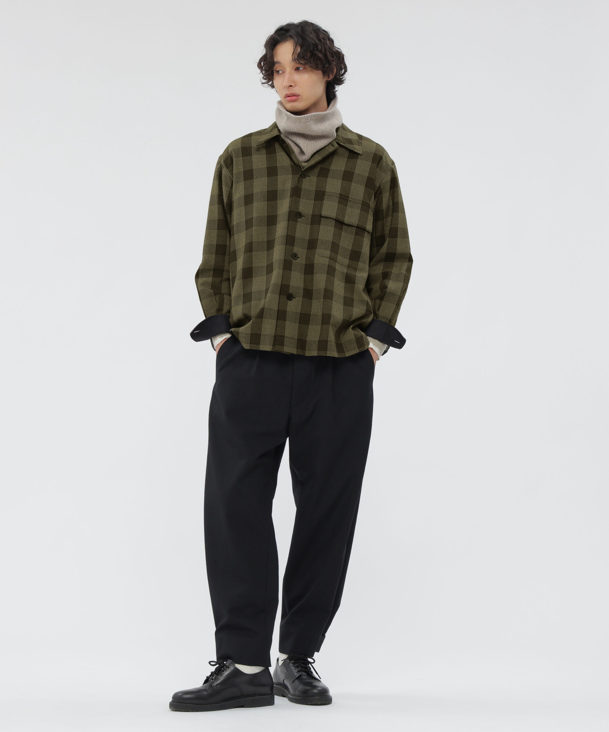 MARGARET HOWELL「GRAPHIC YARN DYED WOOL COTTON SHIRT」|シャツ・ブラウス|