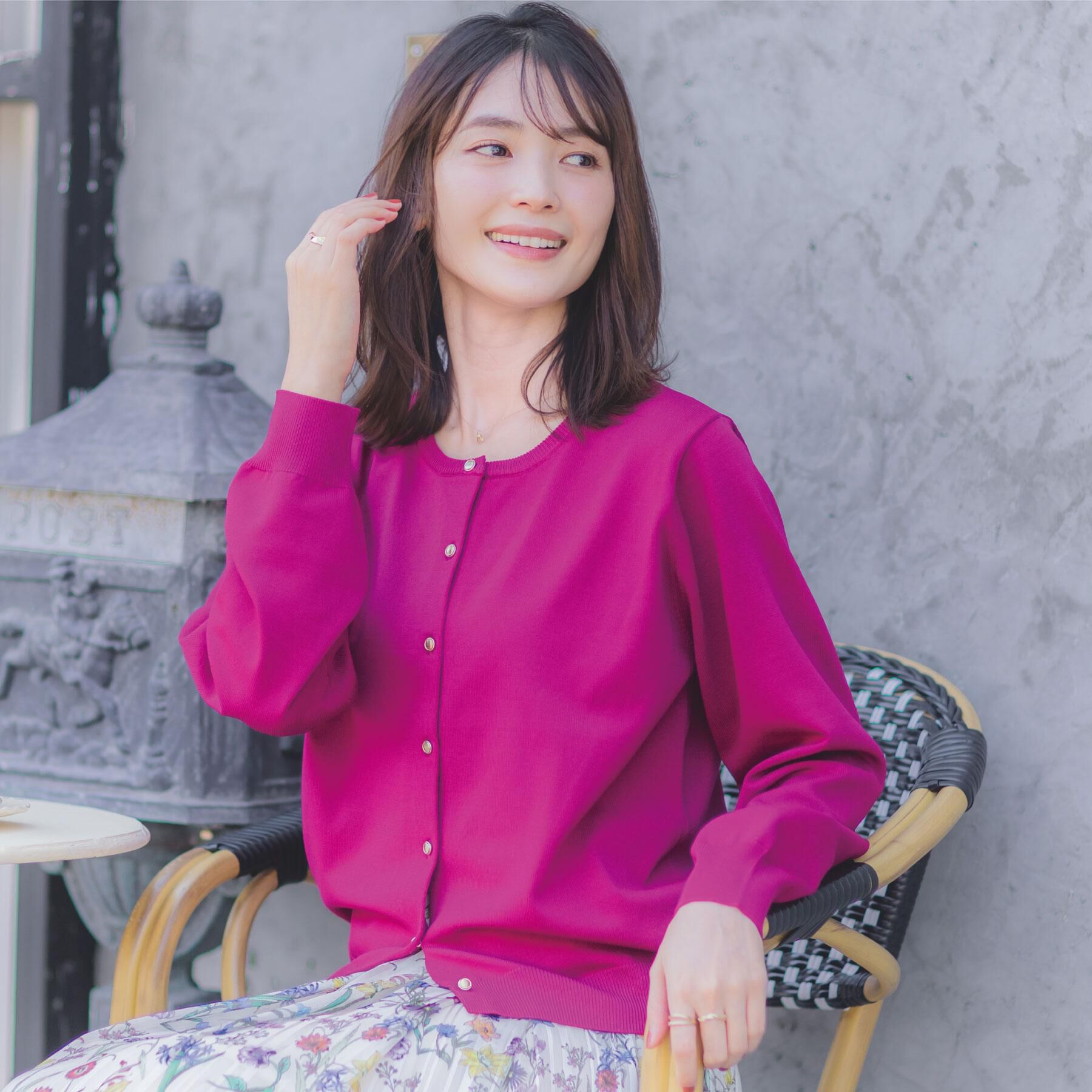 ITS&rsquo;DEMO「【縮みに強い／洗濯機OK】クルーニットカーディガン」|カーディガン|