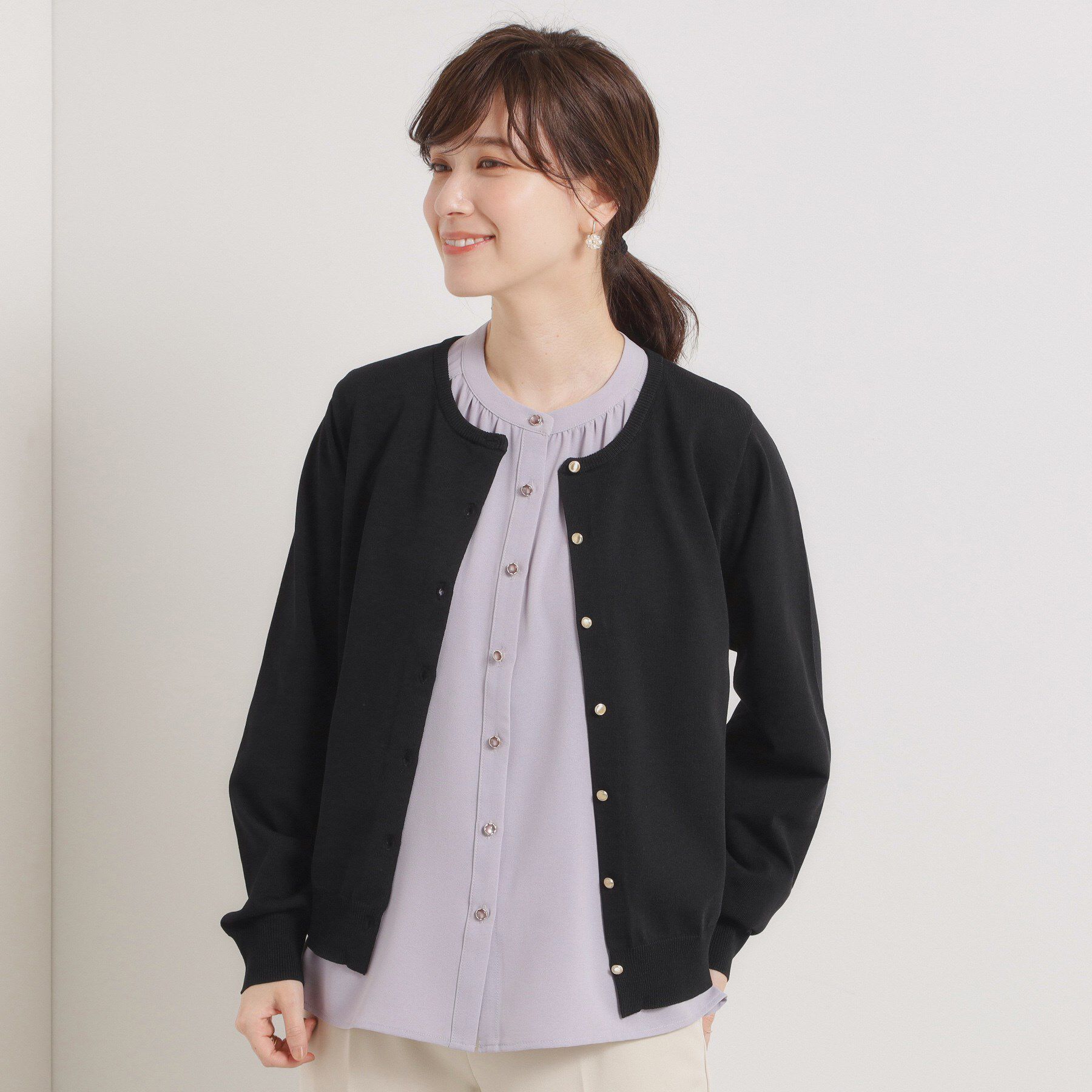 ITS&rsquo;DEMO「【縮みに強い／洗濯機OK】クルーニットカーディガン」|カーディガン|