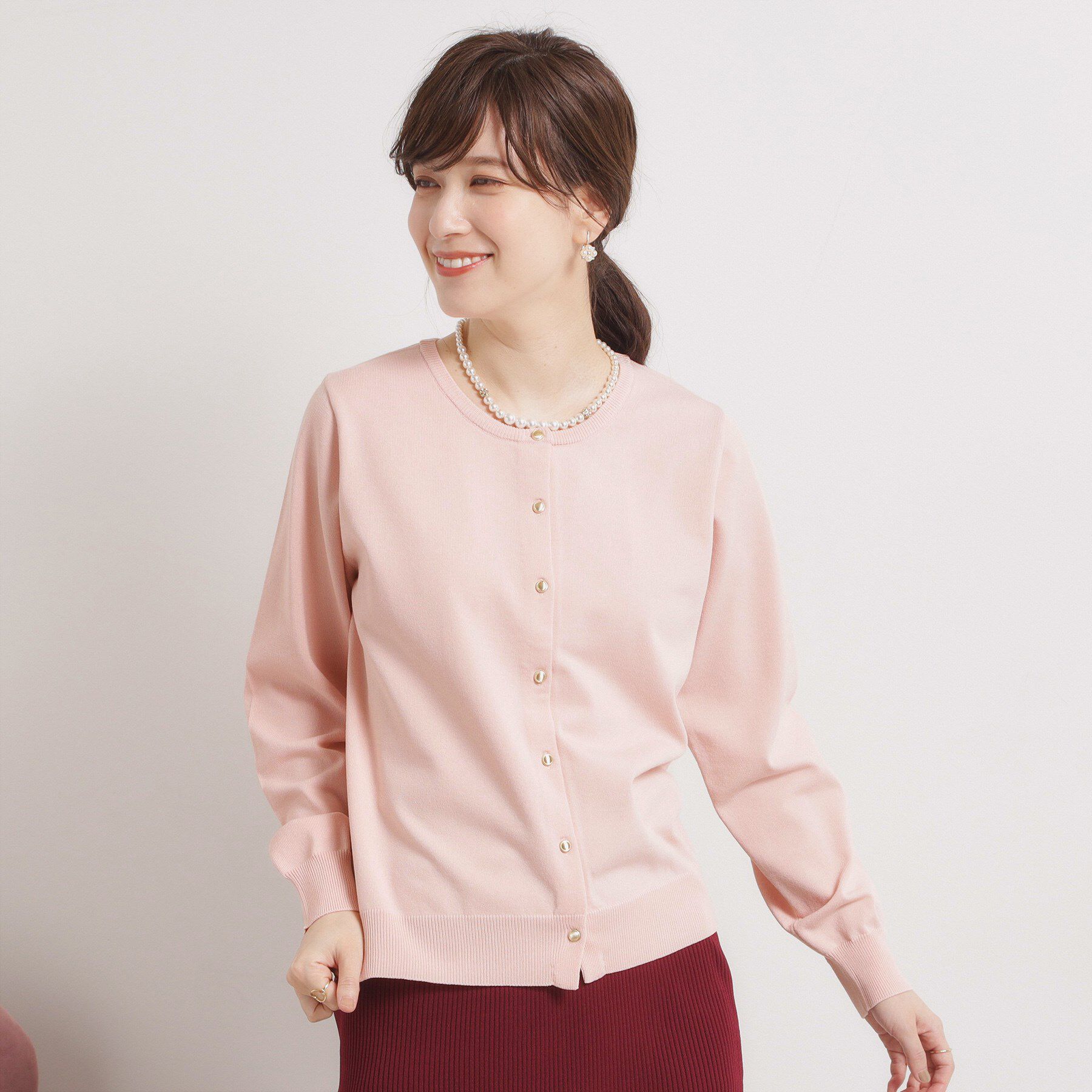 ITS&rsquo;DEMO「【縮みに強い／洗濯機OK】クルーニットカーディガン」|カーディガン|