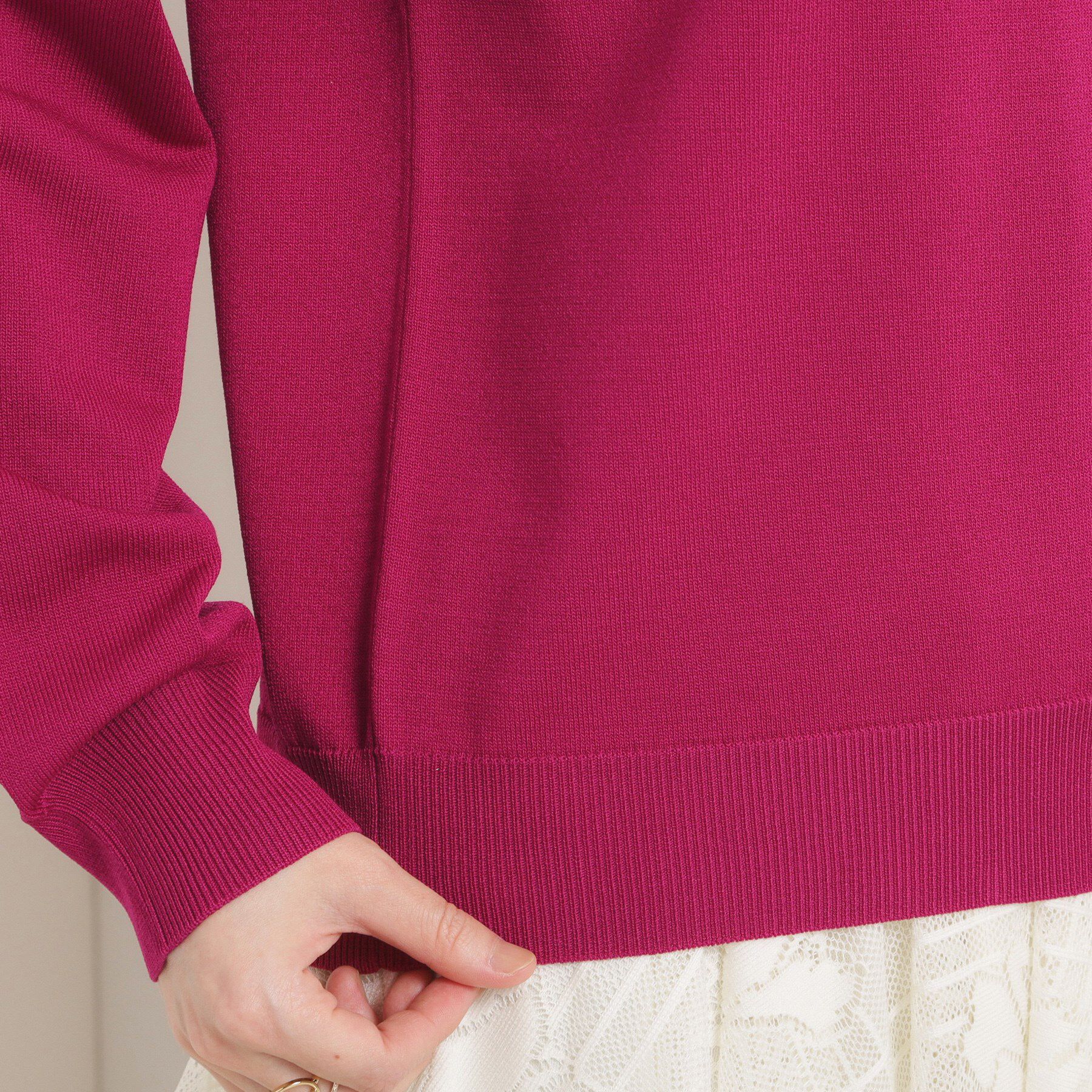 ITS&rsquo;DEMO「【縮みに強い／洗濯機OK】クルーニットカーディガン」|カーディガン|