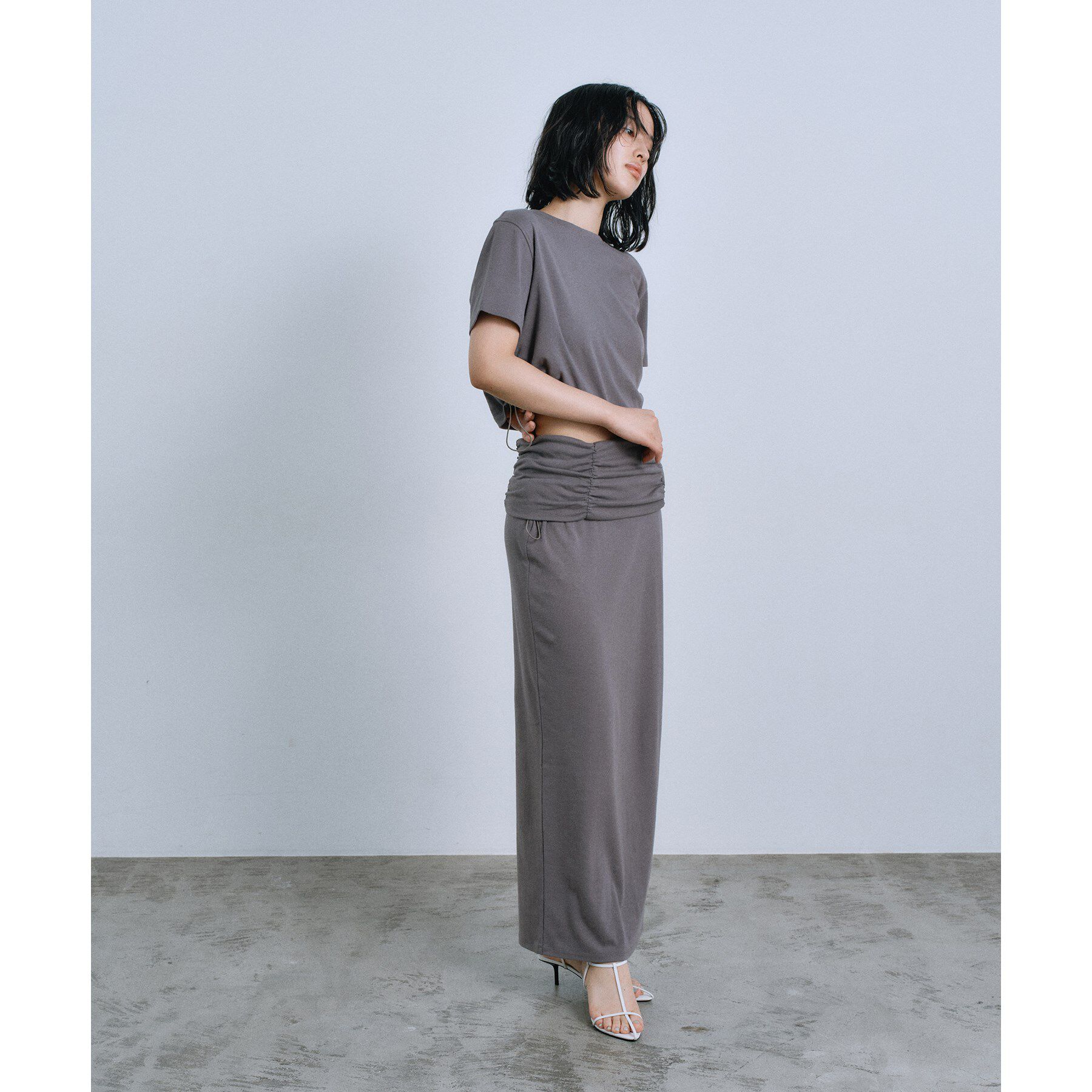 CODE A「drawstring crop tee」|Tシャツ・カットソー|