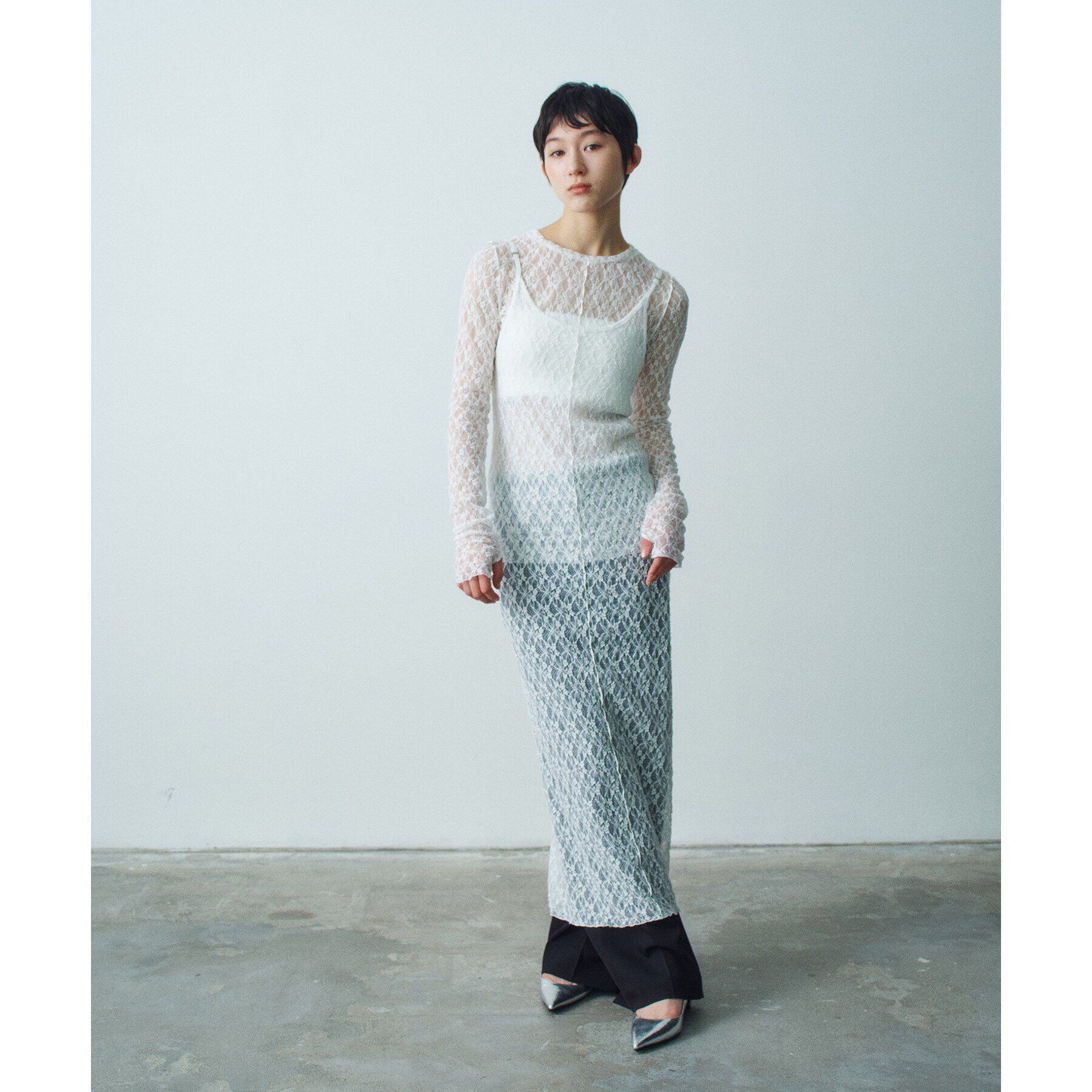 CODE A「【Re】stretch lace tops」|Tシャツ・カットソー|