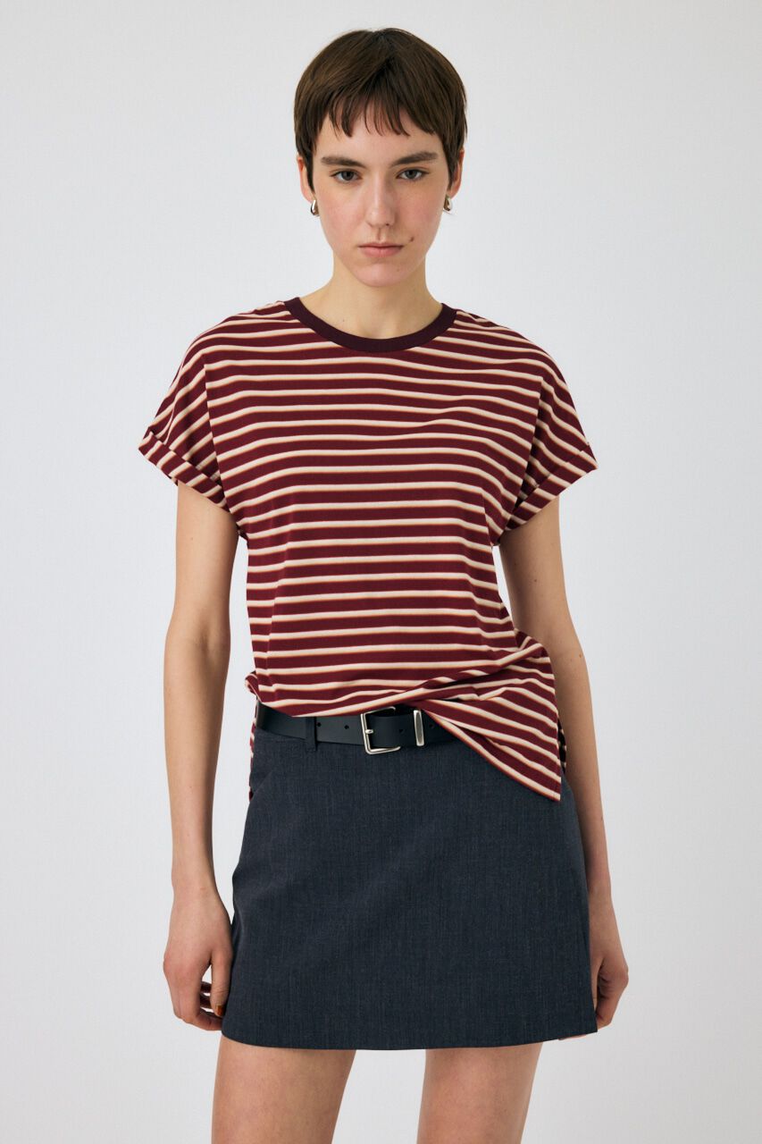 MOUSSY「ROLL SLEEVE マルチストライプ TEE」|Tシャツ・カットソー|BRD