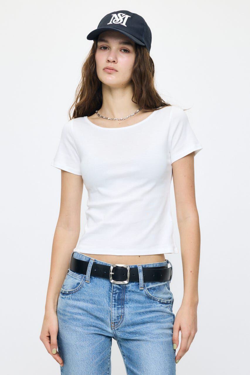 MOUSSY「SUVIN GIZA BOAT NECK TEE」|Tシャツ・カットソー|