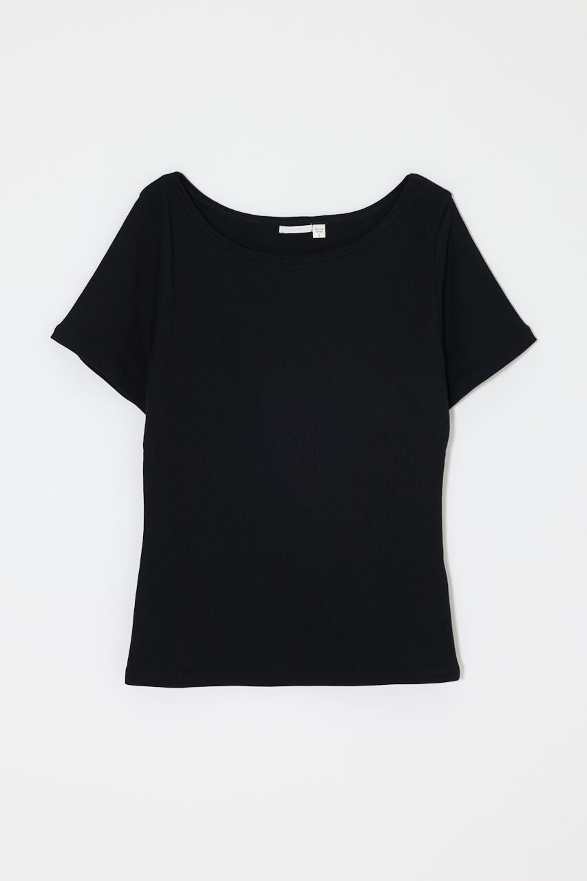 MOUSSY「SUVIN GIZA BOAT NECK TEE」|Tシャツ・カットソー|BLK