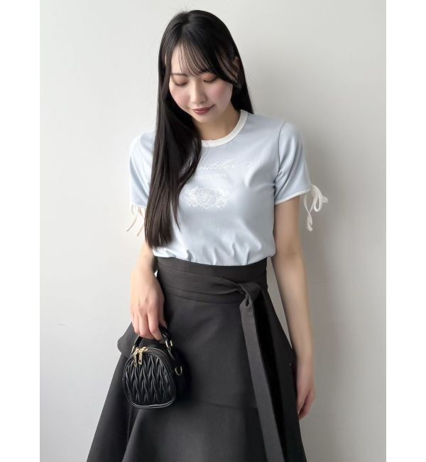 dazzlin「リボンスリーブロゴTシャツ」|Tシャツ・カットソー|