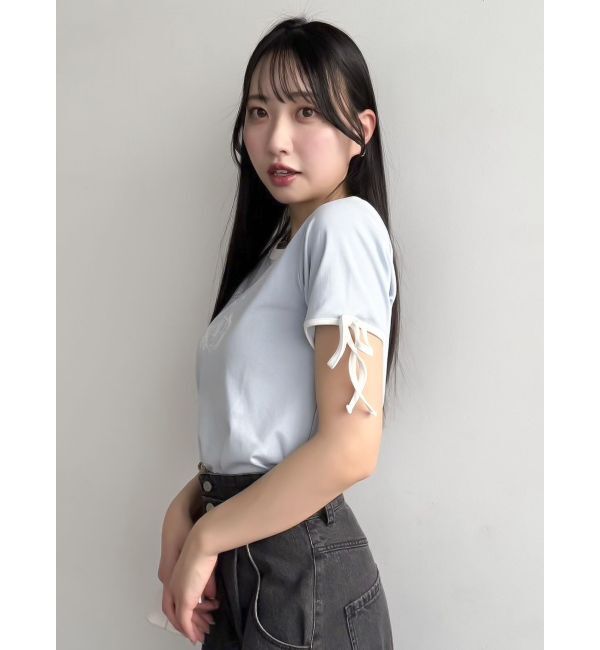 dazzlin「リボンスリーブロゴTシャツ」|Tシャツ・カットソー|
