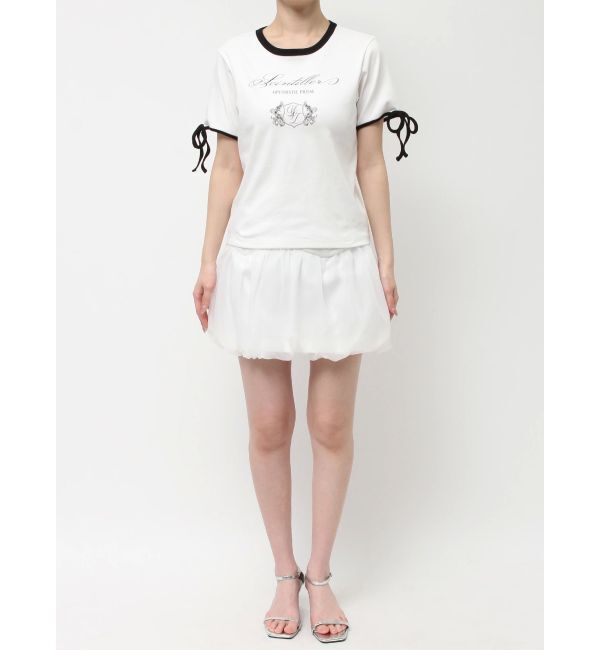 dazzlin「リボンスリーブロゴTシャツ」|Tシャツ・カットソー|