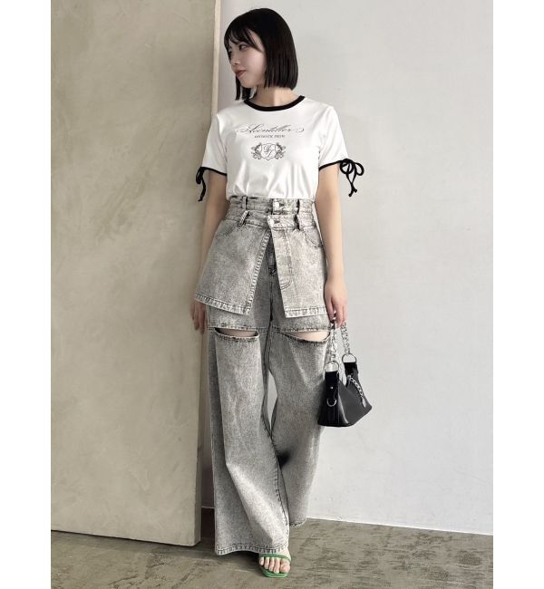 dazzlin「リボンスリーブロゴTシャツ」|Tシャツ・カットソー|