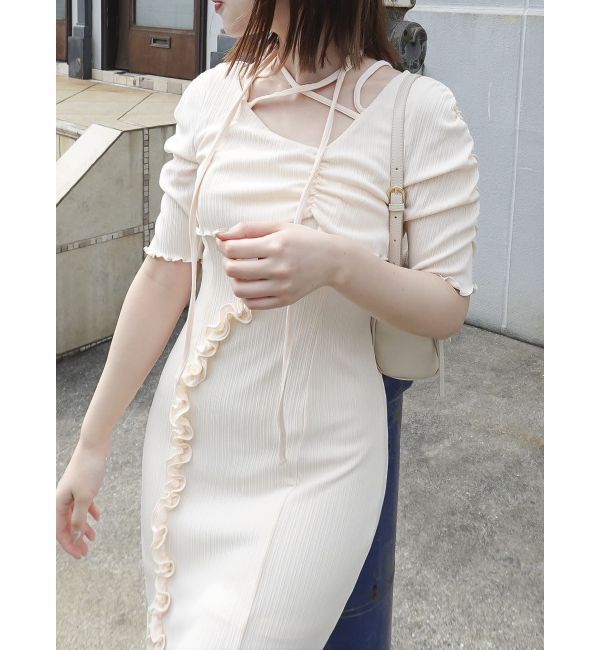 dazzlin「アシメレイヤードカットワンピース」|ワンピース|アイボリー