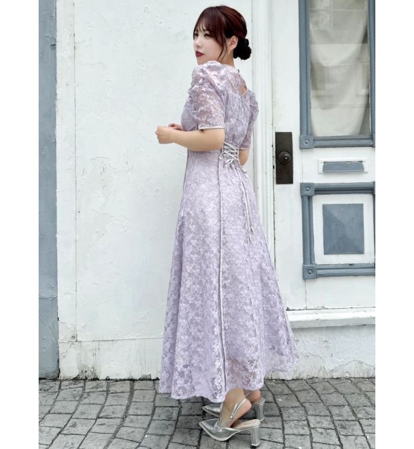 dazzlin「ネックツイスト刺繍レースドレス」|ドレス|