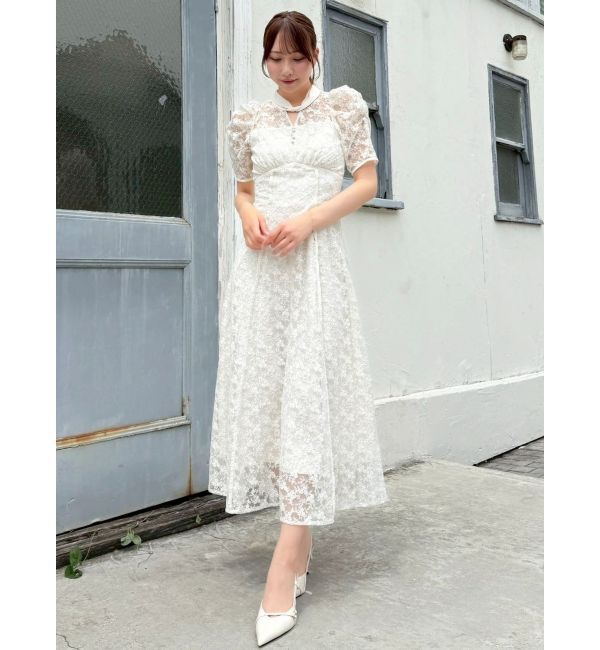 dazzlin「ネックツイスト刺繍レースドレス」|ドレス|
