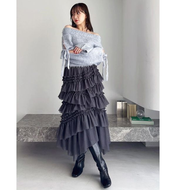 dazzlin「ランダムティアードチュールスカート」|スカート|
