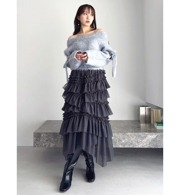 dazzlin「ランダムティアードチュールスカート」|スカート|
