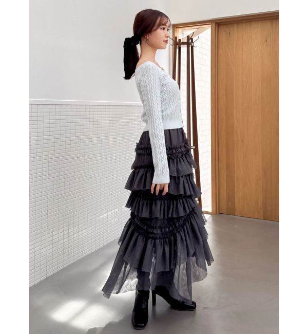 dazzlin「ランダムティアードチュールスカート」|スカート|