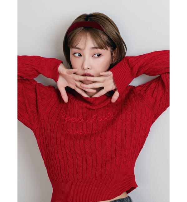 dazzlin「ケーブルレタリングニット」|ニット・セーター|