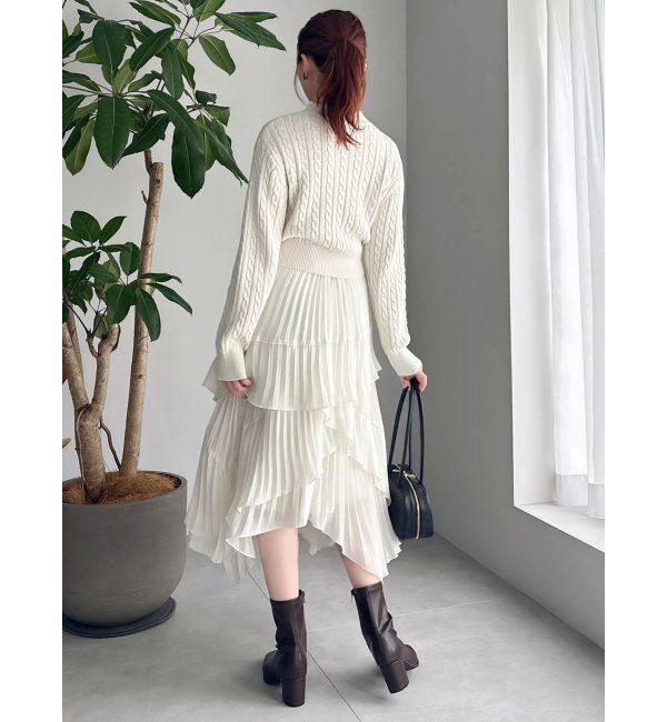 dazzlin「ケーブルレタリングニット」|ニット・セーター|