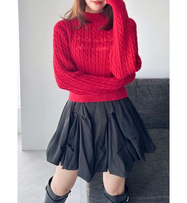 dazzlin「ケーブルレタリングニット」|ニット・セーター|