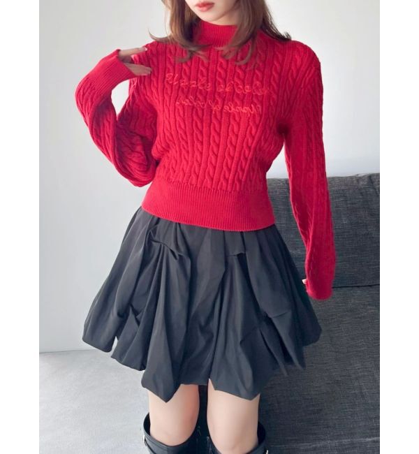 dazzlin「ケーブルレタリングニット」|ニット・セーター|