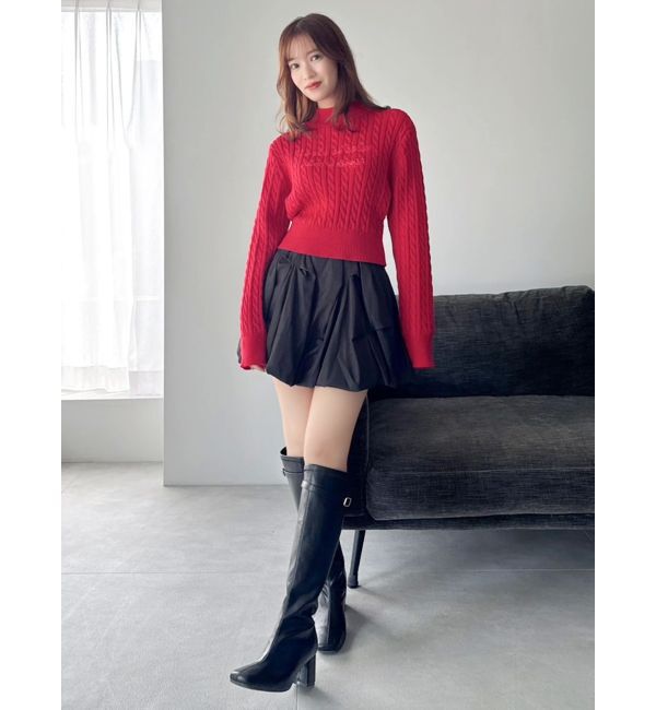 dazzlin「ケーブルレタリングニット」|ニット・セーター|