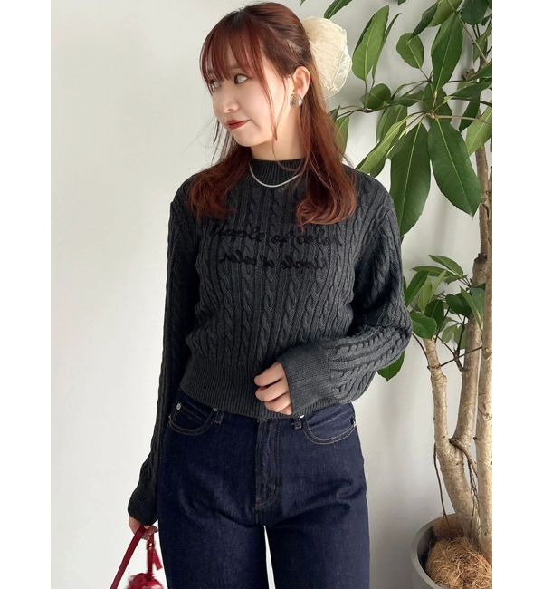 dazzlin「ケーブルレタリングニット」|ニット・セーター|