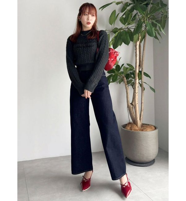 dazzlin「ケーブルレタリングニット」|ニット・セーター|