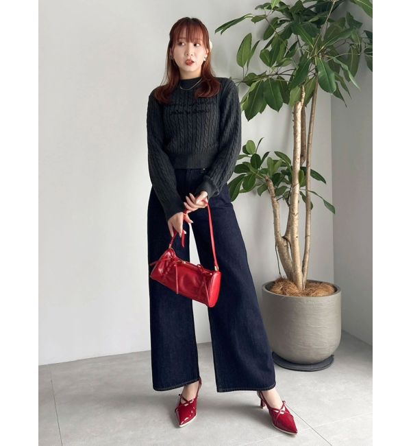 dazzlin「ケーブルレタリングニット」|ニット・セーター|