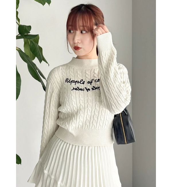dazzlin「ケーブルレタリングニット」|ニット・セーター|