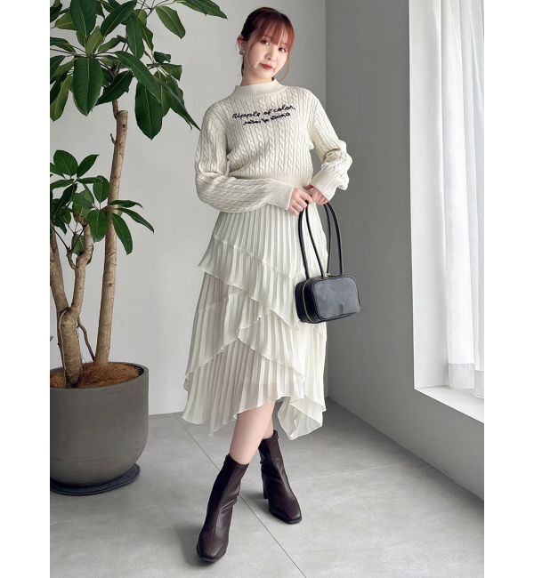 dazzlin「ケーブルレタリングニット」|ニット・セーター|