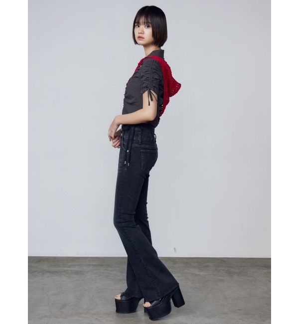 EMODA「サイドオープンハイウエストフレアパギンス」|デニム|