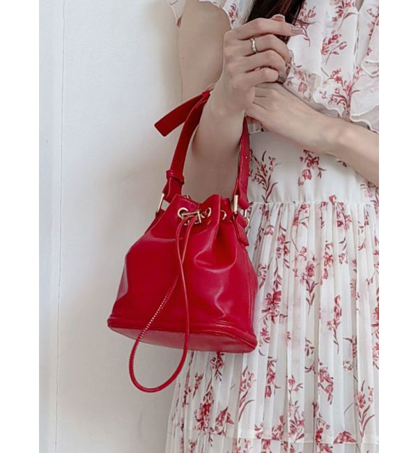 MERCURYDUO「チェーンドローストリングバッグ」|その他|レッド