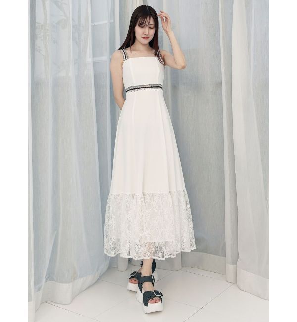 MERCURYDUO「モチーフレーステープワンピース」|ワンピース|