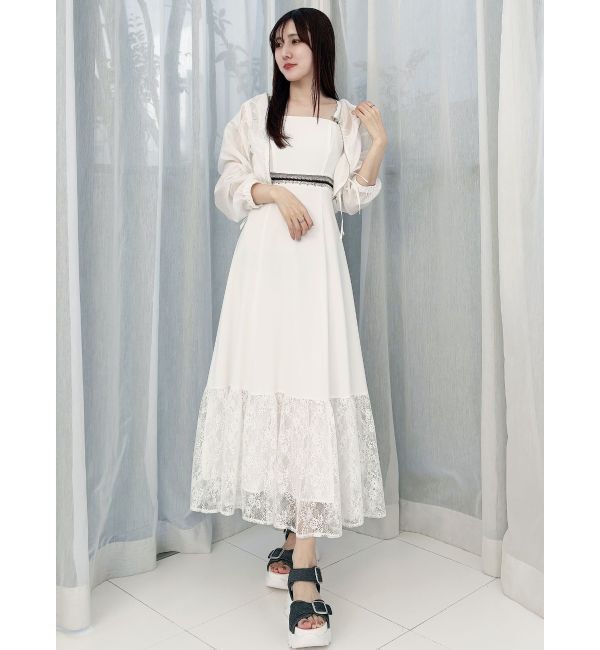 MERCURYDUO「モチーフレーステープワンピース」|ワンピース|