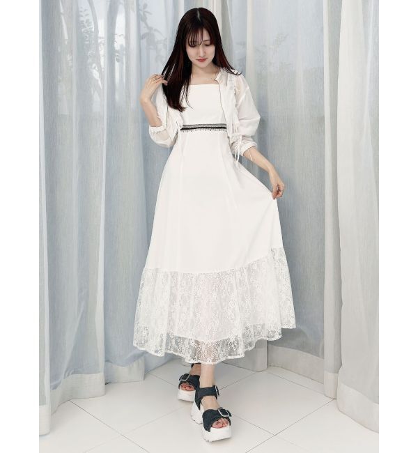 MERCURYDUO「モチーフレーステープワンピース」|ワンピース|