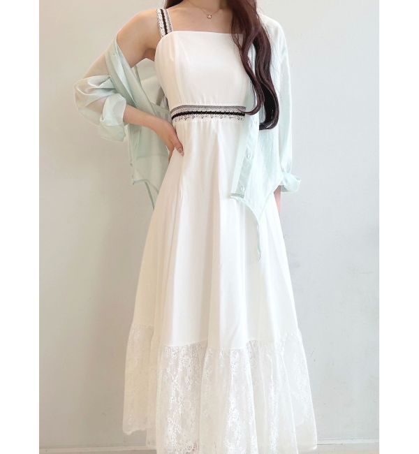 MERCURYDUO「モチーフレーステープワンピース」|ワンピース|