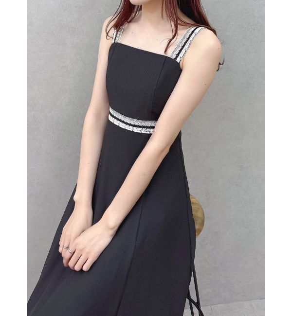 MERCURYDUO「モチーフレーステープワンピース」|ワンピース|