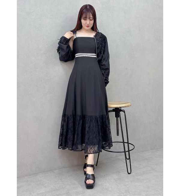 MERCURYDUO「モチーフレーステープワンピース」|ワンピース|