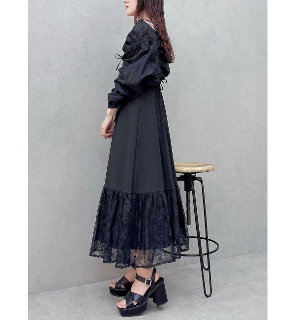 MERCURYDUO「モチーフレーステープワンピース」|ワンピース|