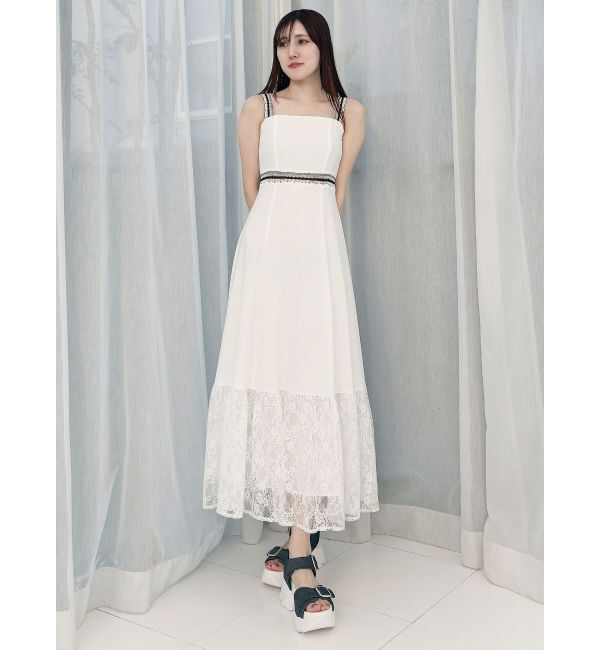 MERCURYDUO「モチーフレーステープワンピース」|ワンピース|