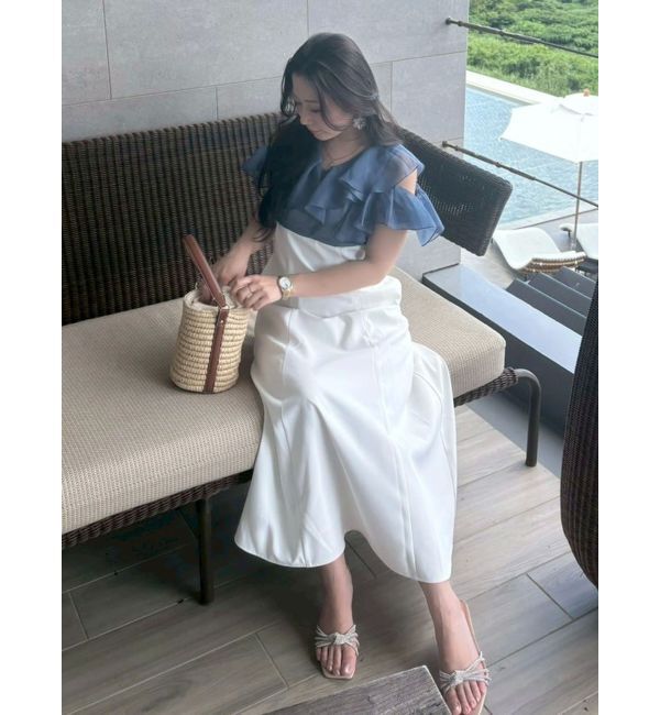 MERCURYDUO「2WAYシアーラッフルドッキングワンピース」|ワンピース|