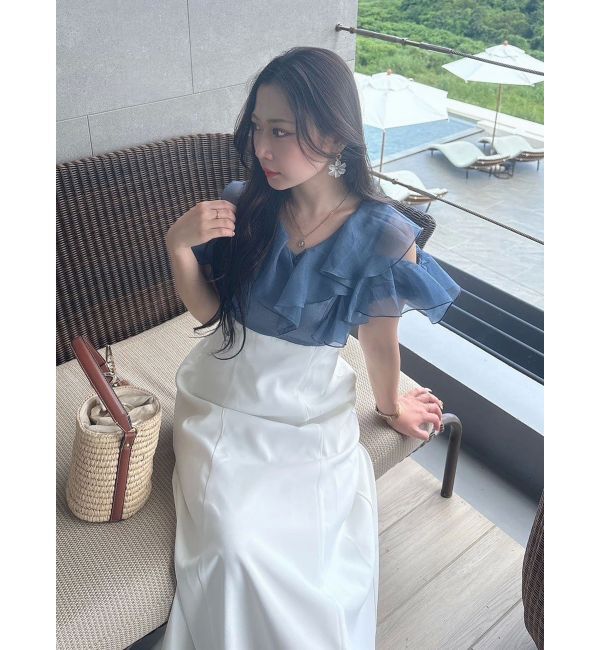 MERCURYDUO「2WAYシアーラッフルドッキングワンピース」|ワンピース|