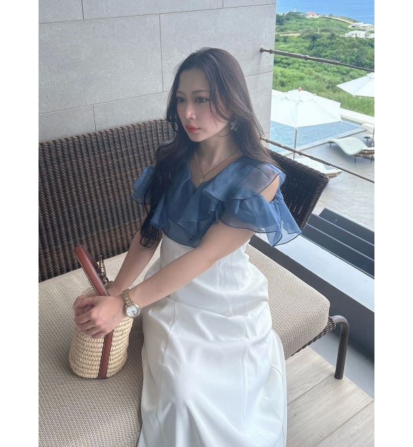 MERCURYDUO「2WAYシアーラッフルドッキングワンピース」|ワンピース|