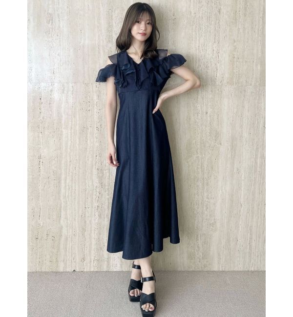 MERCURYDUO「2WAYシアーラッフルドッキングワンピース」|ワンピース|